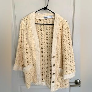 Zara cream open sweater